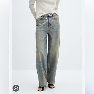 Metallic wide leg